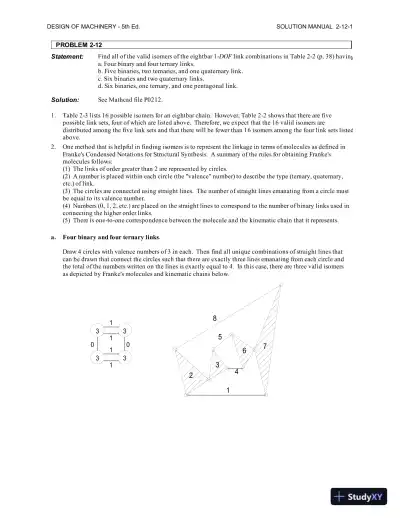 Solution Manual for Design of Machinery: An Introduction to the Synthesis and Analysis of Mechanisms and Machines, 5th Edition - Page 15 preview image