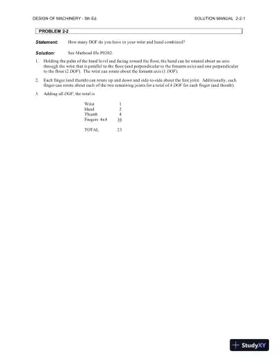 Solution Manual for Design of Machinery: An Introduction to the Synthesis and Analysis of Mechanisms and Machines, 5th Edition - Page 4 preview image