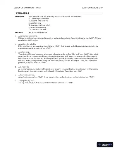 Solution Manual for Design of Machinery: An Introduction to the Synthesis and Analysis of Mechanisms and Machines, 5th Edition - Page 6 preview image
