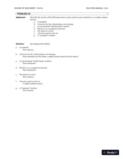 Solution Manual for Design of Machinery: An Introduction to the Synthesis and Analysis of Mechanisms and Machines, 5th Edition - Page 8 preview image