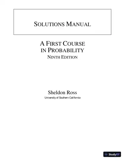 Solution Manual for First Course in Probability, 9th Edition - Page 1 preview image