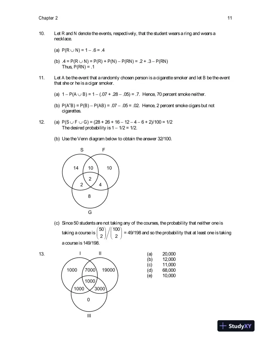 Solution Manual for First Course in Probability, 9th Edition, page 14