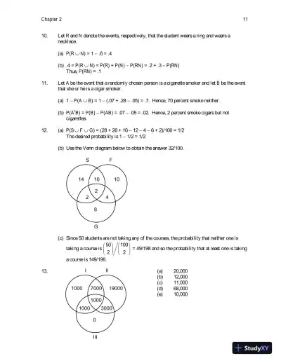 Solution Manual for First Course in Probability, 9th Edition - Page 14 preview image