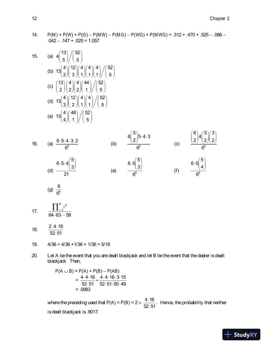 Solution Manual for First Course in Probability, 9th Edition, page 15