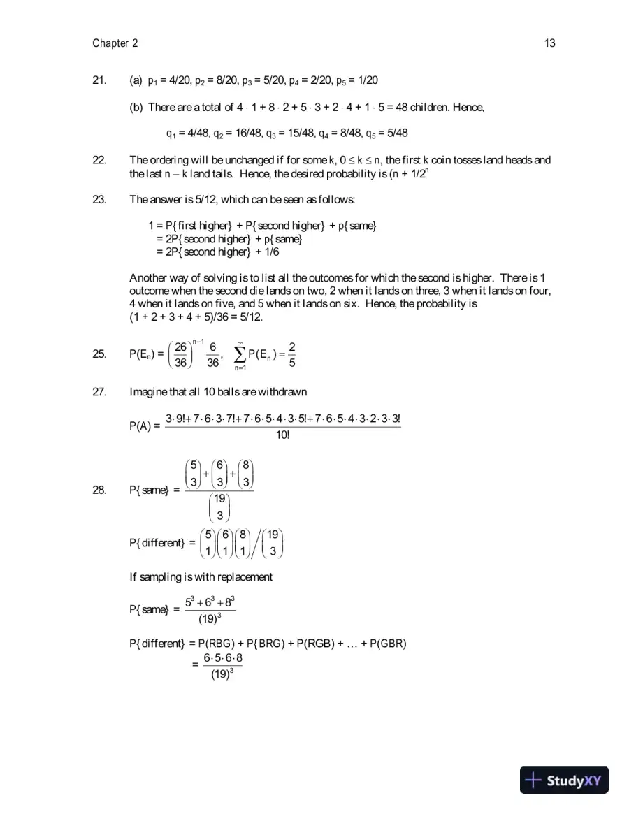 Solution Manual for First Course in Probability, 9th Edition, page 16