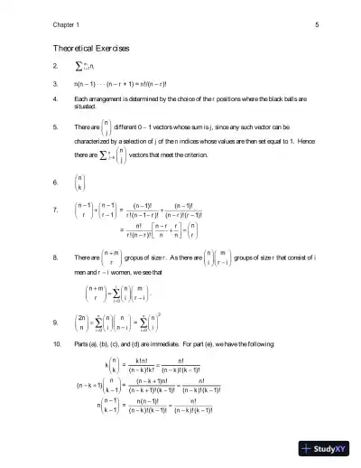 Solution Manual for First Course in Probability, 9th Edition - Page 8 preview image