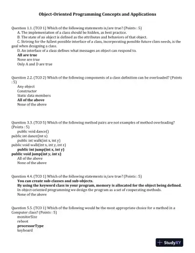 Object-Oriented Programming Concepts and Applications - Page 1 preview image