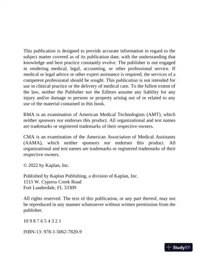 Medical Assistant Exam Prep: Your All-in-One Guide to the CMA and RMA Exams (2020) - Page 8 preview image