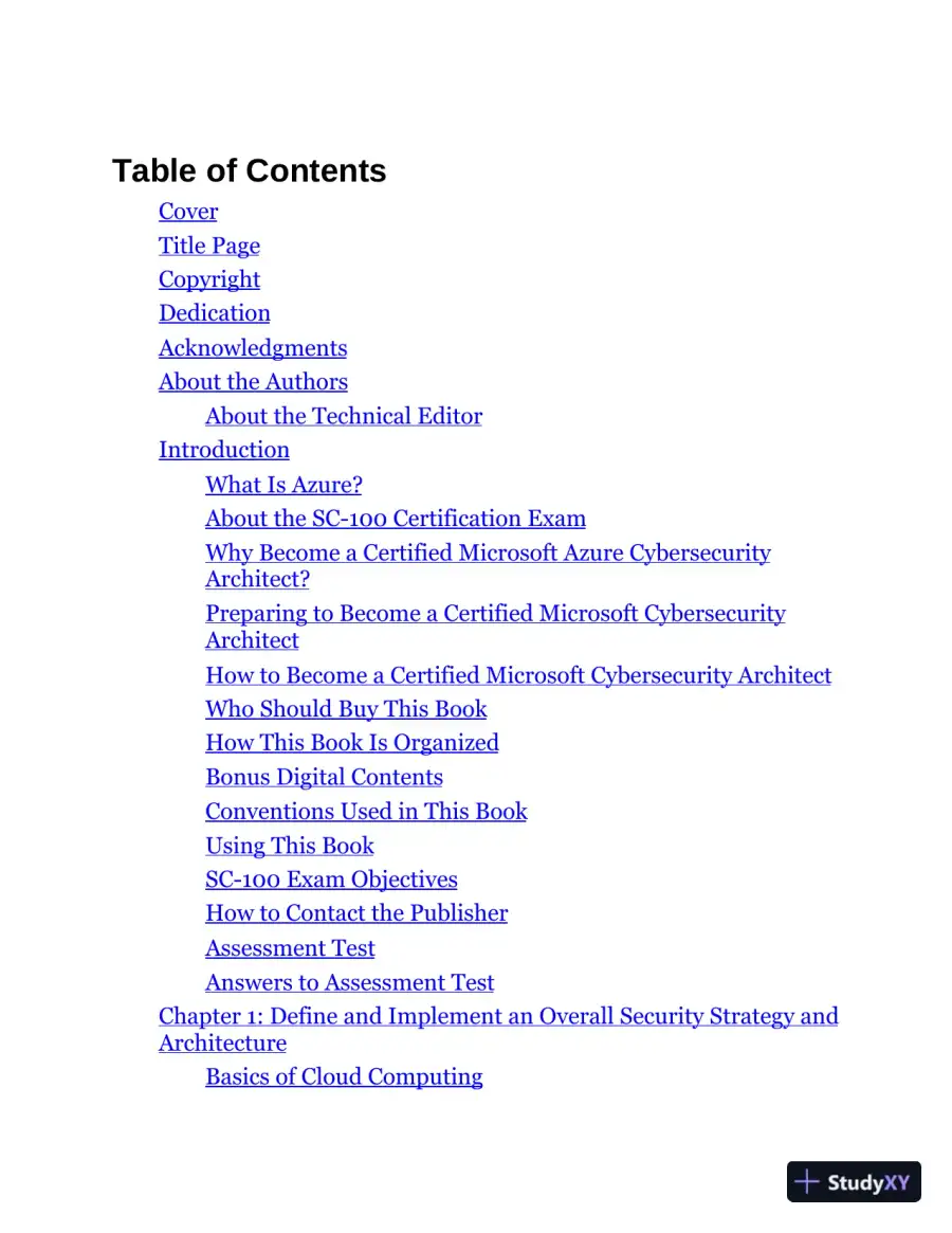 MCE Microsoft Certified Expert Cybersecurity Architect Study Guide: Exam SC-100 (2023), page 3