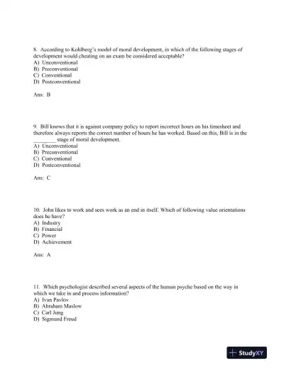 Managing Human Behavior in Public and Nonprofit Organizations Fourth Edition Test Bank - Page 12 preview image