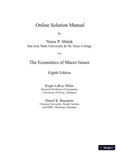 Solution Manual for Economics of Macro Issues, 8th Edition - Page 1 preview image