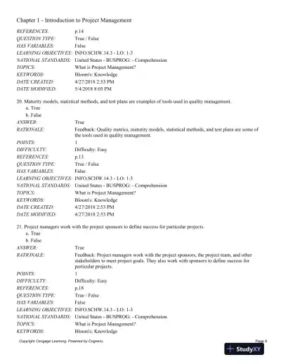 Information Technology Project Management, 9th Edition Test Bank - Page 10 preview image