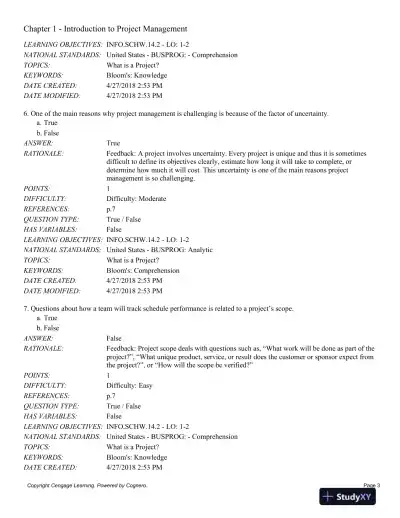 Information Technology Project Management, 9th Edition Test Bank - Page 4 preview image