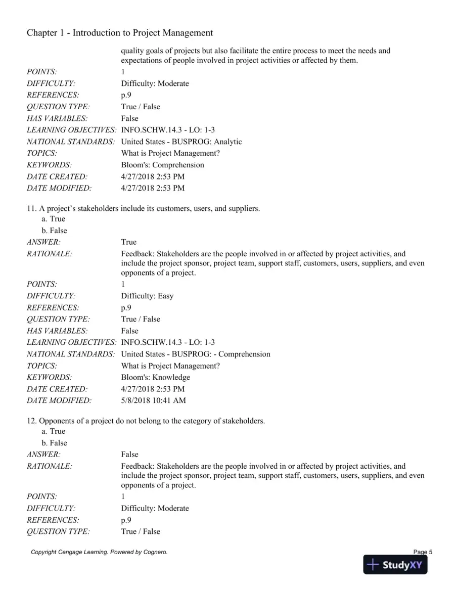 Information Technology Project Management, 9th Edition Test Bank, page 6
