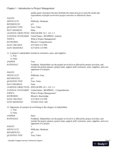 Information Technology Project Management, 9th Edition Test Bank - Page 6 preview image