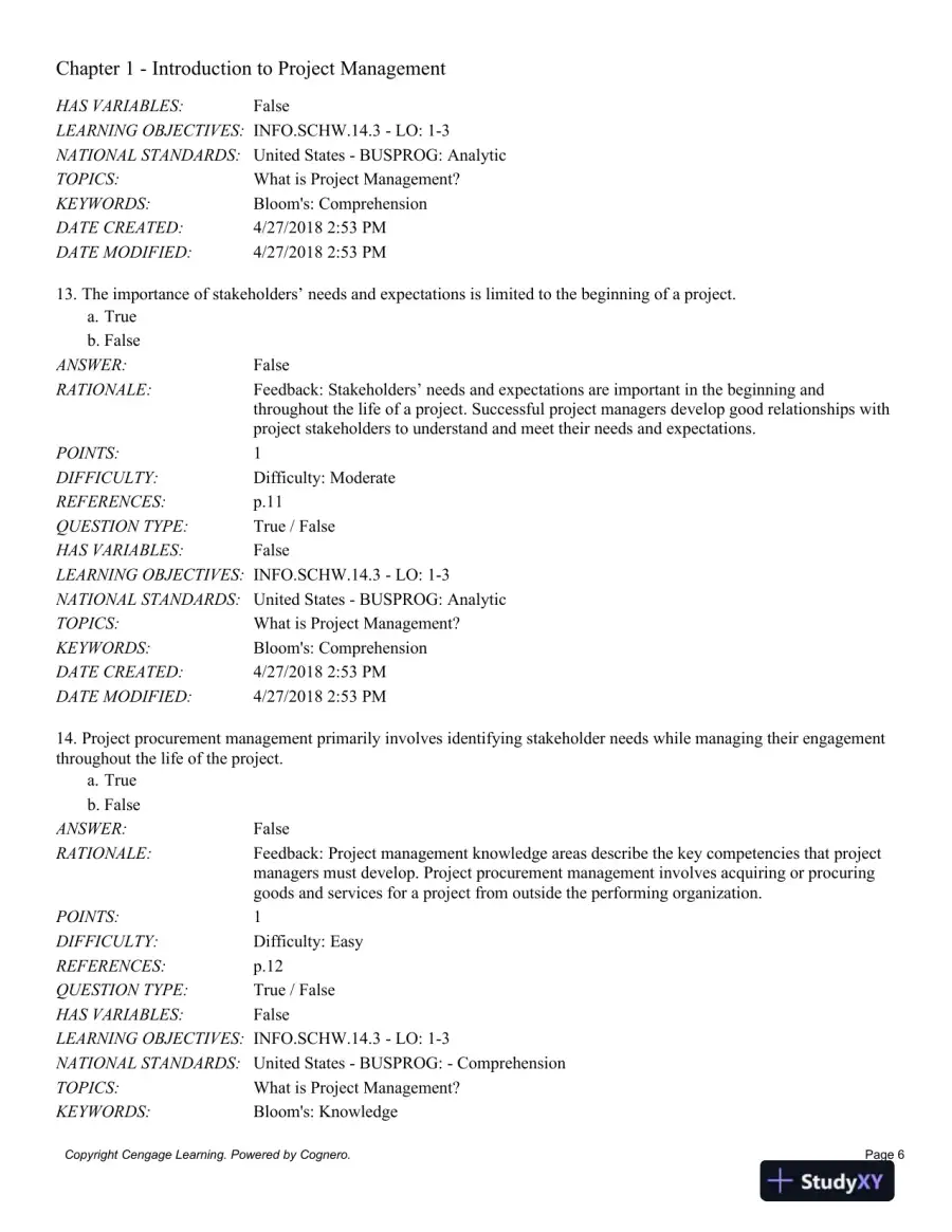 Information Technology Project Management, 9th Edition Test Bank, page 7
