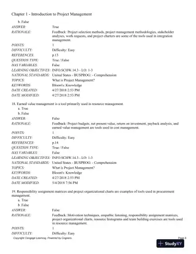 Information Technology Project Management, 9th Edition Test Bank - Page 9 preview image