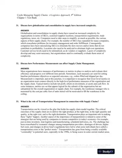 Test Bank For Supply Chain Management: A Logistics Perspective, 9th Edition - Page 8 preview image
