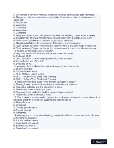 Construction CDT Exam With Answers (100 Solved Questions) - Page 3 preview image