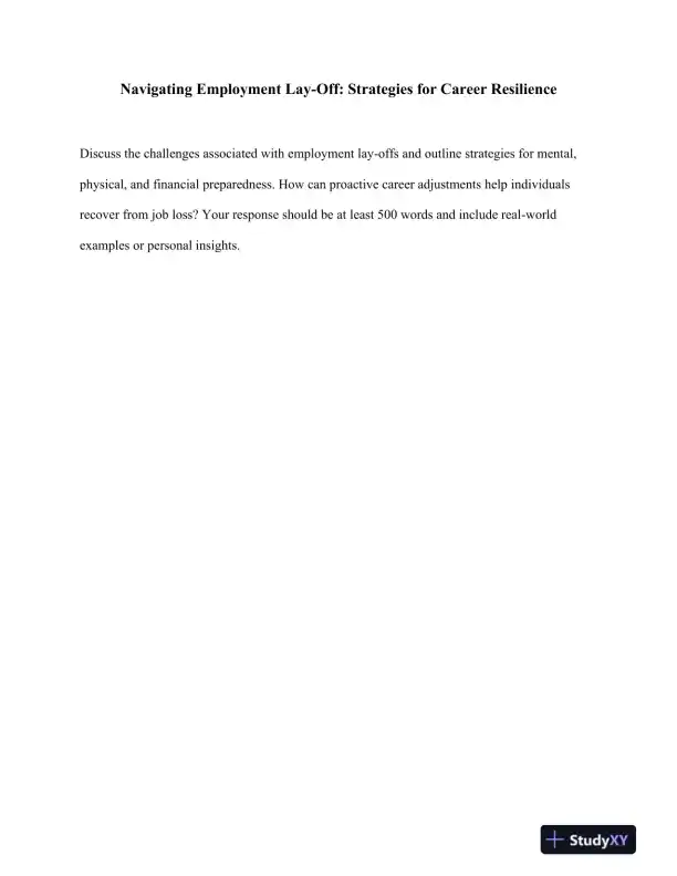 Navigating Employment Lay-Off: Strategies for Career Resilience - Page 1 preview image
