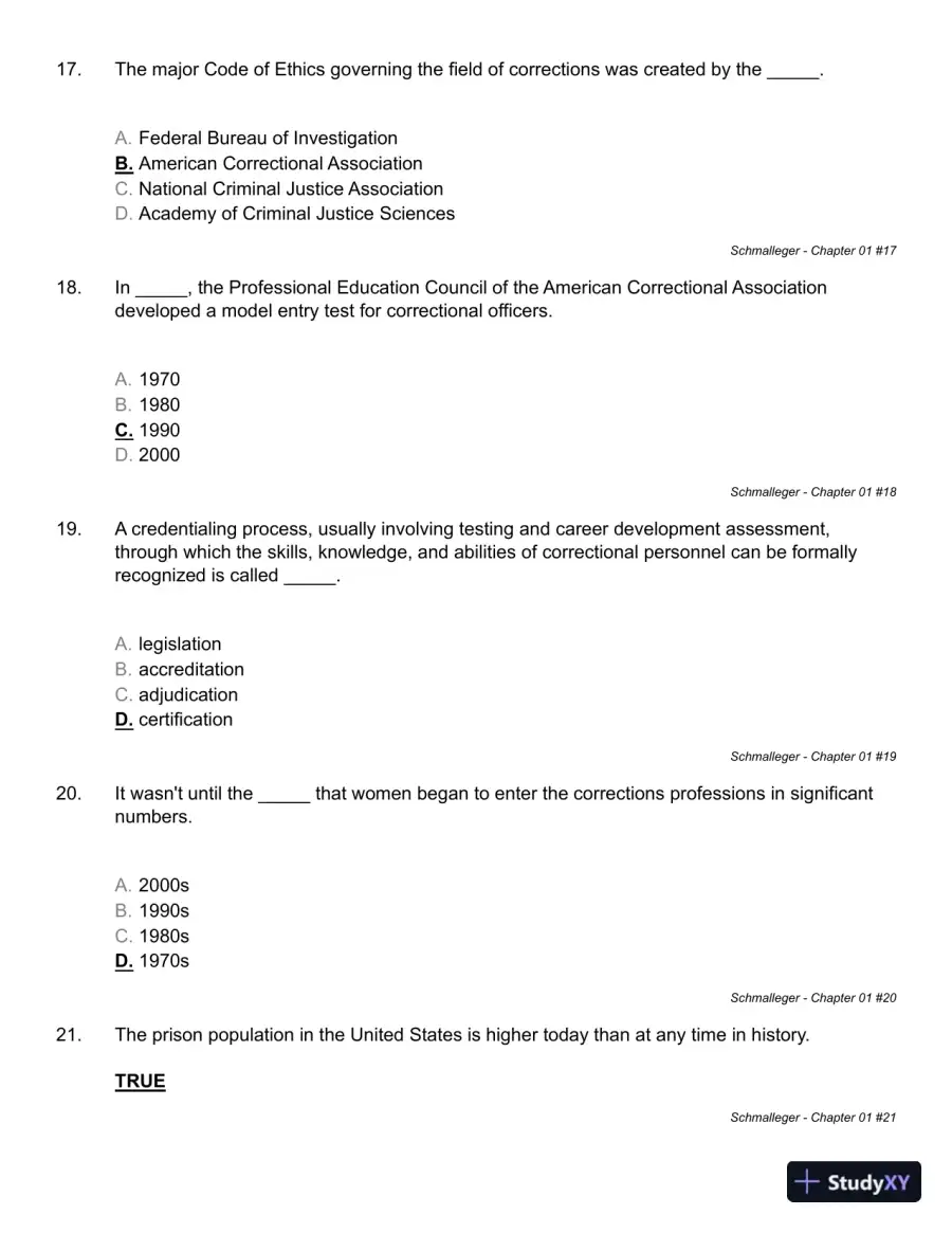 Corrections in the 21st Century 7th Edition Test Bank, page 13