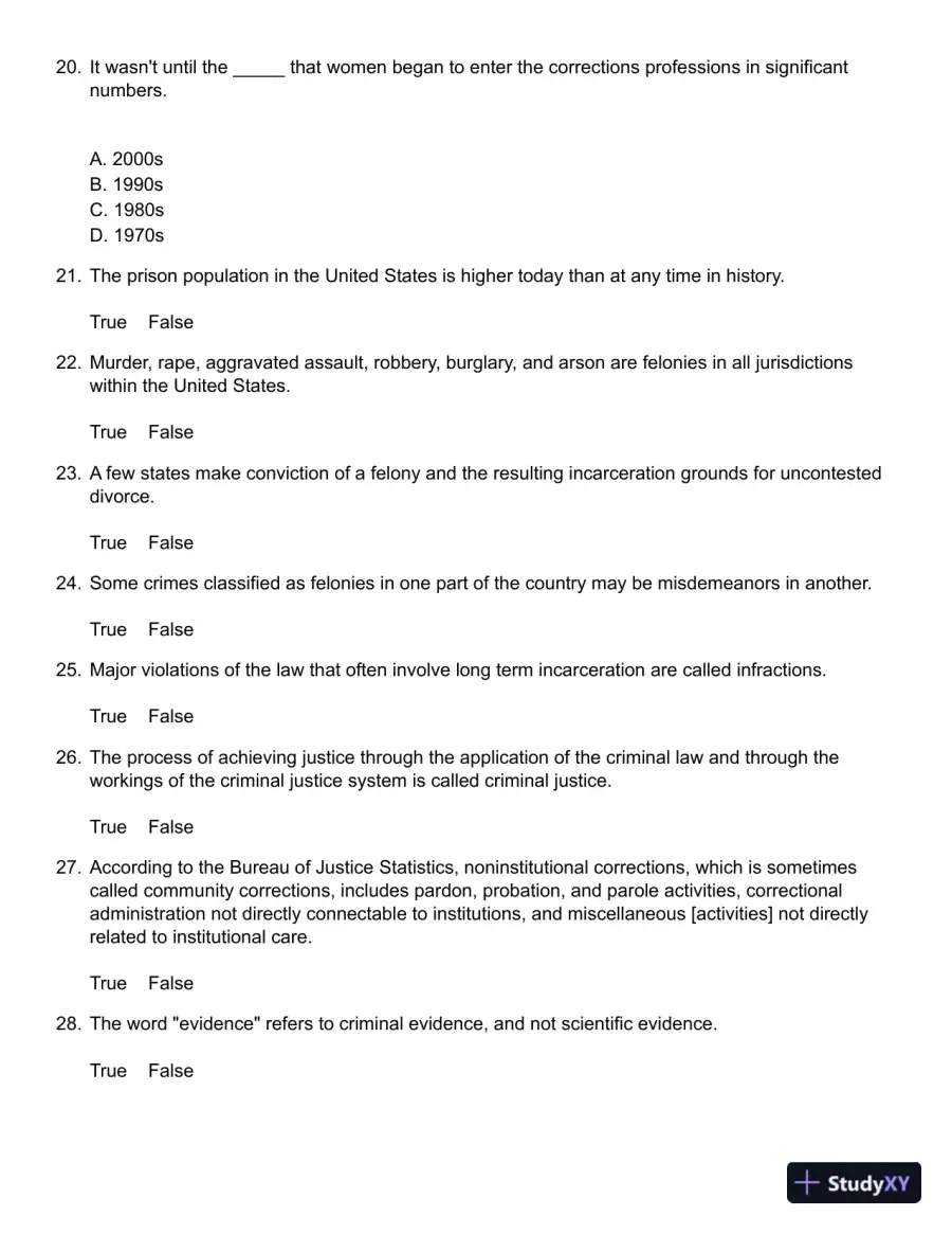 Corrections in the 21st Century 7th Edition Test Bank, page 6