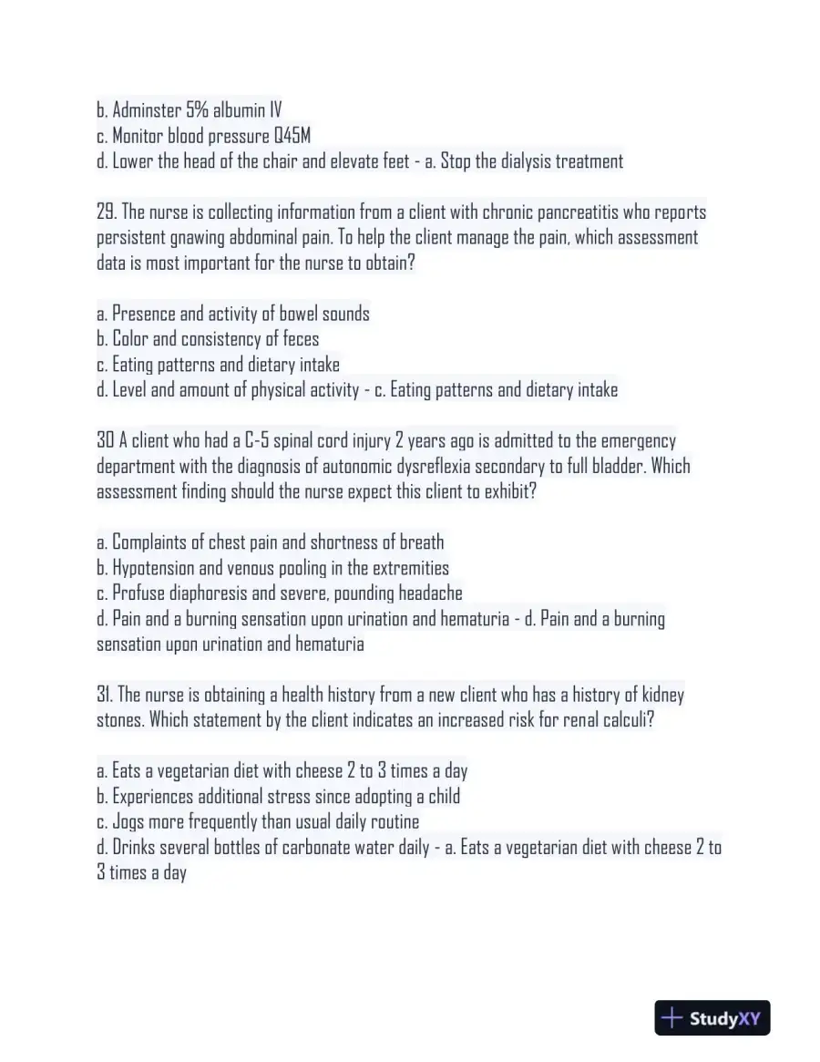 2024 HESI Medical Surgical Nursing Practice Exam With Answers (233 Solved Questions), page 10