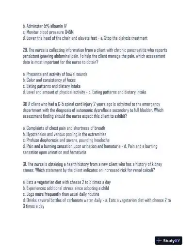 2024 HESI Medical Surgical Nursing Practice Exam With Answers (233 Solved Questions) - Page 10 preview image