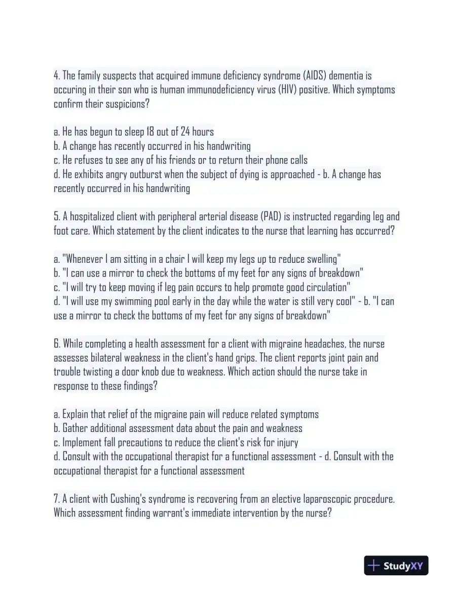 2024 HESI Medical Surgical Nursing Practice Exam With Answers (233 Solved Questions), page 3