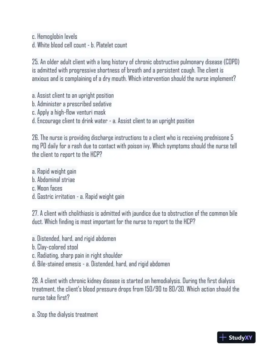 2024 HESI Medical Surgical Nursing Practice Exam With Answers (233 Solved Questions), page 9