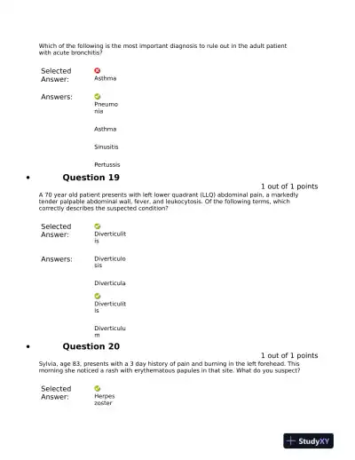 NURS 6531 Pharmacology Midterm Exam With Answers (101 Solved Questions) - Page 10 preview image