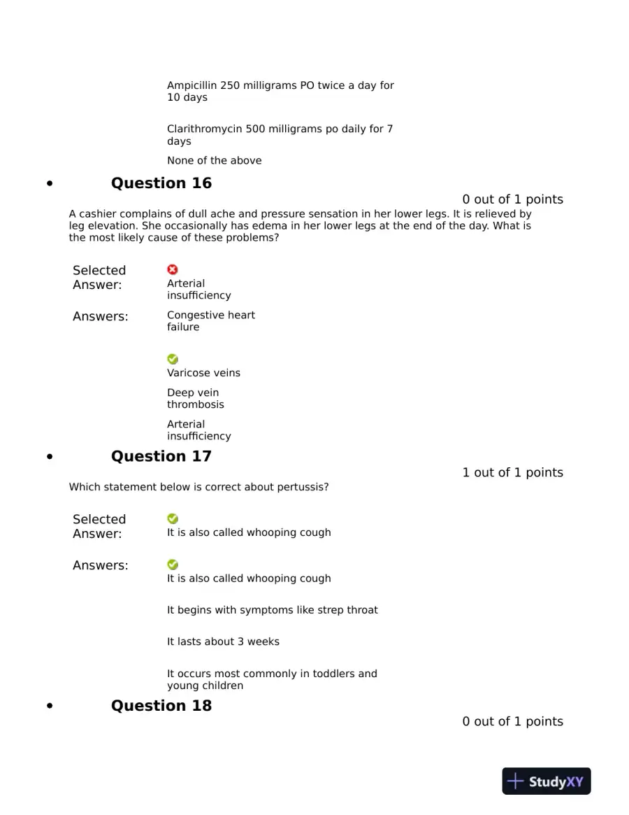 NURS 6531 Pharmacology Midterm Exam With Answers (101 Solved Questions), page 9