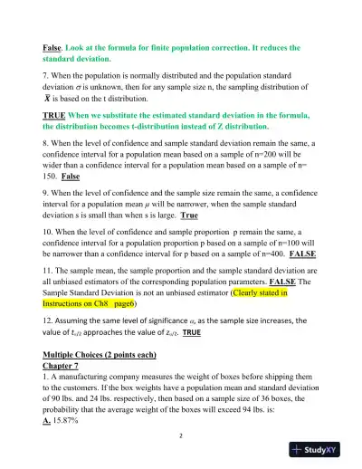 Statistical Methods and Confidence Interval Analysis: Assignments on Sampling, Estimation, and Hypothesis Testing - Page 3 preview image