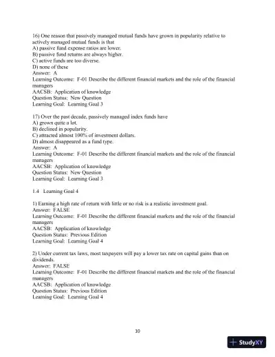 Test Bank For Fundamentals of Investing, 14th Edition - Page 11 preview image