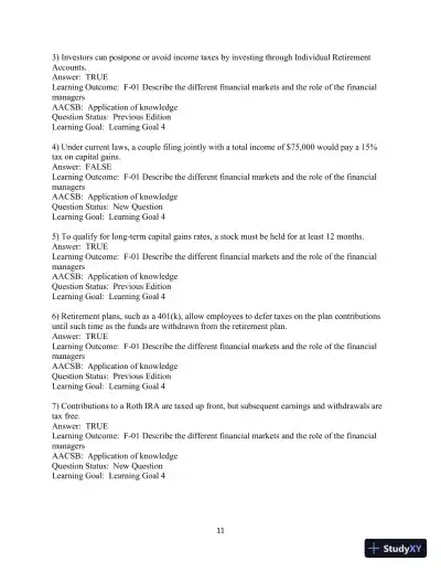 Test Bank For Fundamentals of Investing, 14th Edition - Page 12 preview image