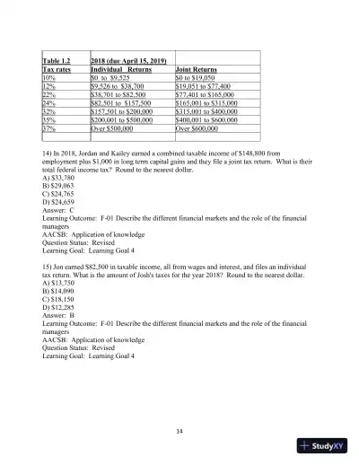 Test Bank For Fundamentals of Investing, 14th Edition - Page 15 preview image