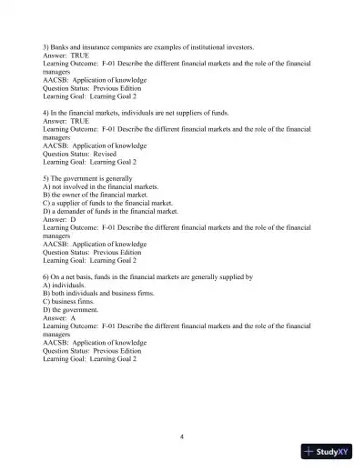 Test Bank For Fundamentals of Investing, 14th Edition - Page 5 preview image