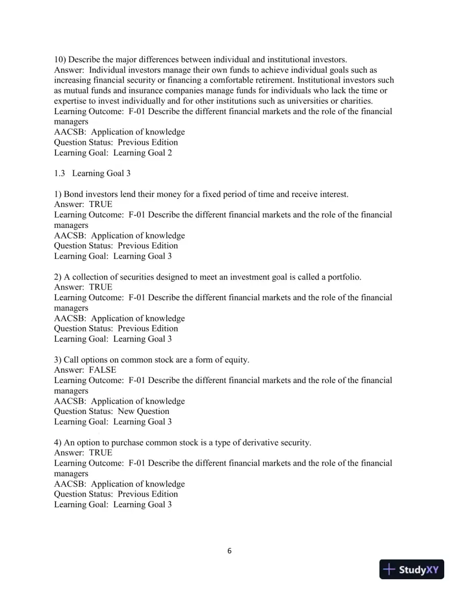 Test Bank For Fundamentals of Investing, 14th Edition, page 7