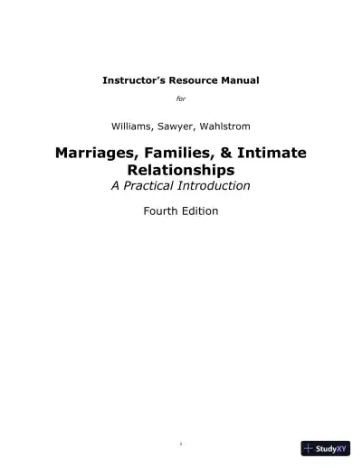 Class Notes for Marriages, Families, and Intimate Relationships, 4th Edition - Page 1 preview image