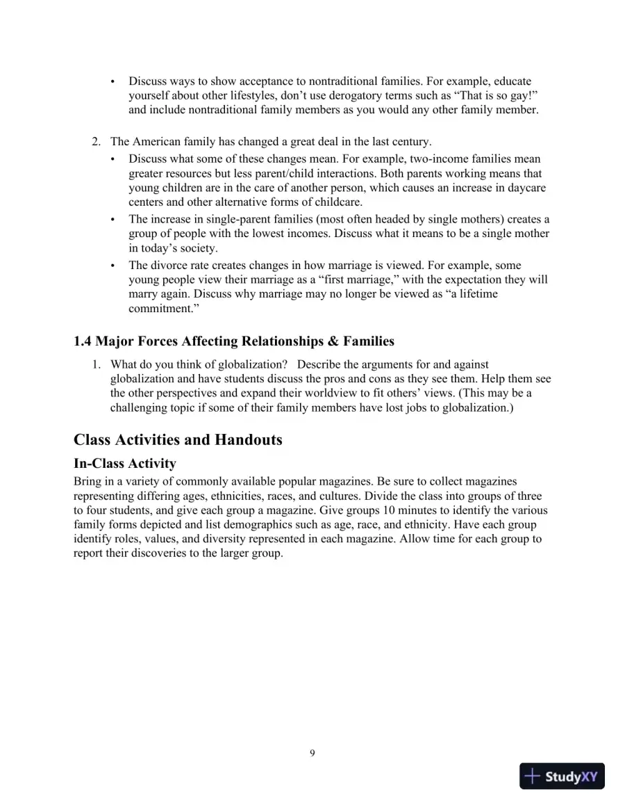 Class Notes for Marriages, Families, and Intimate Relationships, 4th Edition, page 12