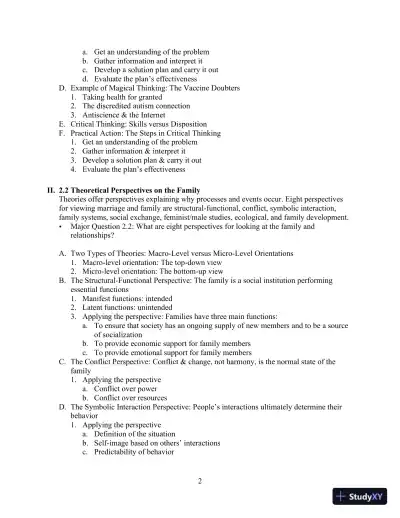 Class Notes for Marriages, Families, and Intimate Relationships, 4th Edition - Page 20 preview image