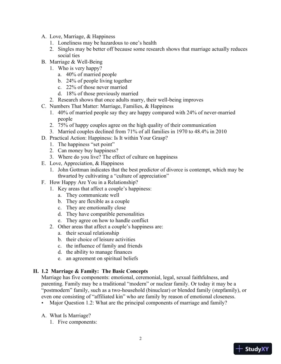Class Notes for Marriages, Families, and Intimate Relationships, 4th Edition, page 5