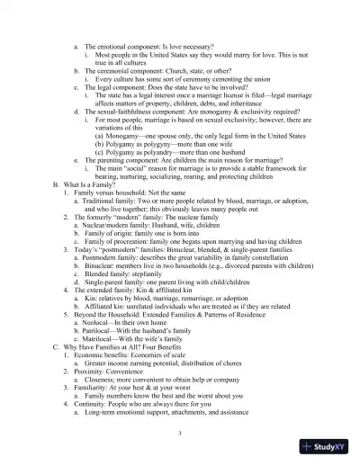 Class Notes for Marriages, Families, and Intimate Relationships, 4th Edition - Page 6 preview image