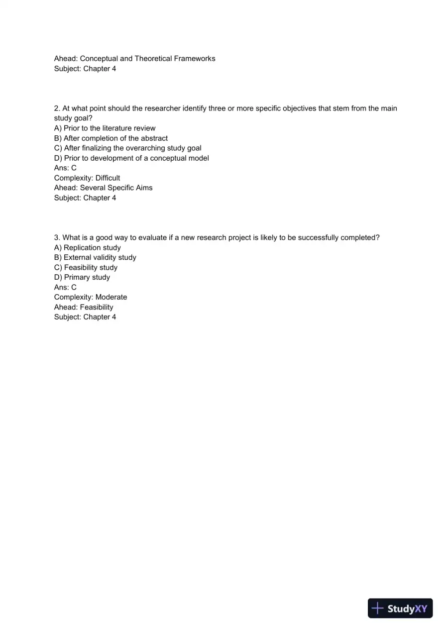 Clinical and Population Health Research Practice Exam with Answers (73 Solved Questions), page 9