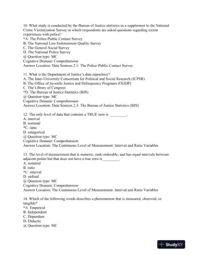 Statistics for Criminology and Criminal Justice Second Edition Test Bank - Page 15 preview image