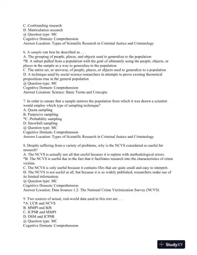 Statistics for Criminology and Criminal Justice Second Edition Test Bank - Page 3 preview image