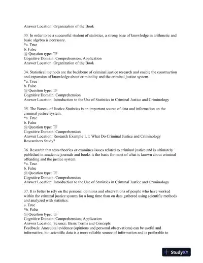 Statistics for Criminology and Criminal Justice Second Edition Test Bank - Page 9 preview image
