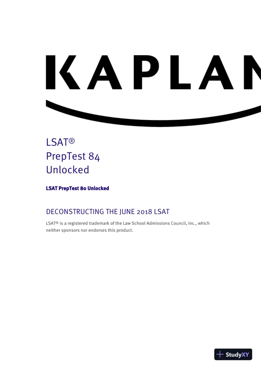 LSAT PrepTest 84 Unlocked: Exclusive Data + Analysis + Explanations (2019), page 3
