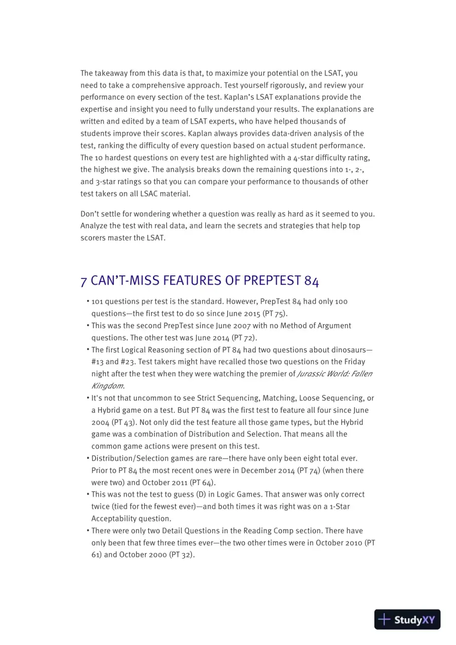 LSAT PrepTest 84 Unlocked: Exclusive Data + Analysis + Explanations (2019), page 7