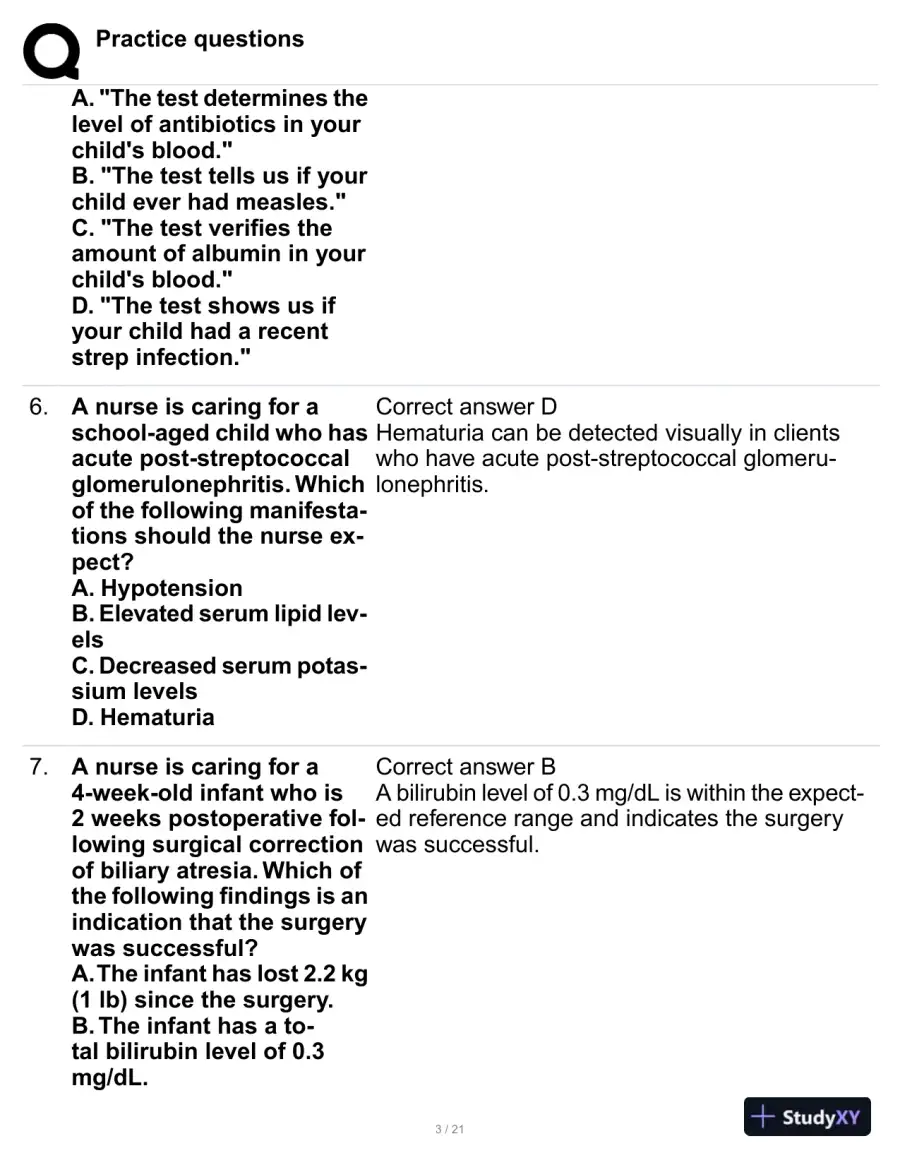 Maternal New Born Practice Exam Question with Answers (47 Solved Questions), page 4
